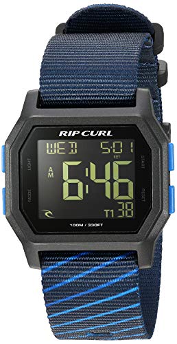 Rip Curl Men's Stainless Steel Quartz Sport Watch with Silicone Strap, Blue, 24