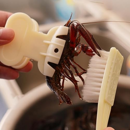Crayfish Cleaning Brush - Seafood Preparation Tool with Anti-Pinch Clip Scrubber | Durable Kitchen Instrument for Safe Shellfish Handling - Image 9
