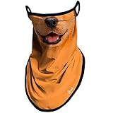 Obacle Bandana Face Mask with Ear Loops Neck Gaiter Face Mask Scarf Face Cover for Men Women (Dog Yellow Cute)