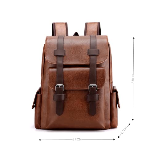 Mochila Executiva Impermeável mochilas escolar Masculina/Feminina material de couro pu Marrom