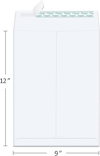 Miniatura 2 de Eupako Sobres de correo para catálogo de 9 x 12 pulgadas, sobres blancos autosellados, paquete de 250 unidades para organización y almacenamiento