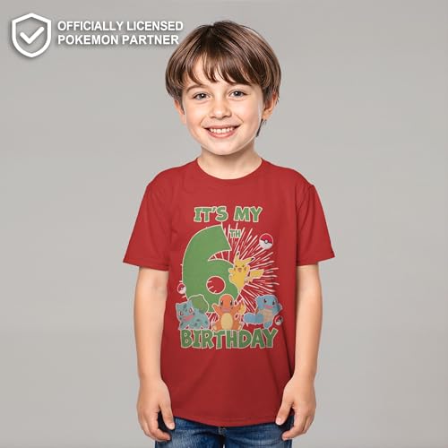 Boy's Pokemon It's My 6th Birthday Starters T-Shirt2