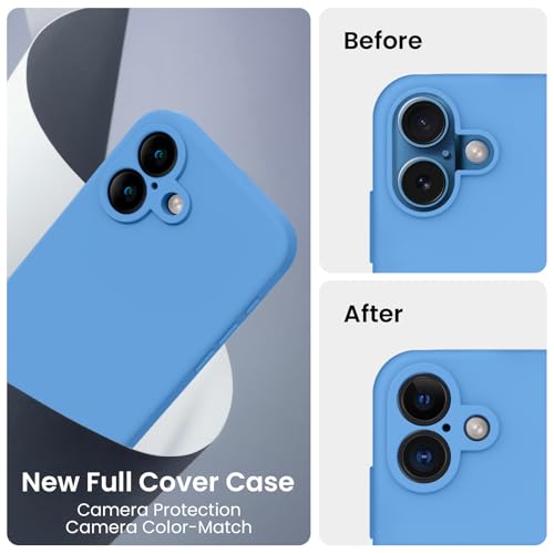 Image of FireNova Designed for iPhone 16 Plus Case, Silicone Upgraded [Camera Protection] Case, Soft Anti-Scratch Microfiber Lining Inside, 6.7 inch, Blue