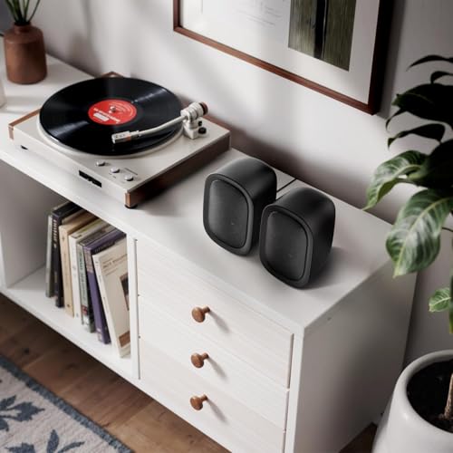 Saiyin Active Bluetooth Bookshelf Speakers, 40W Stereo Sound Speakers with 3-Inch Woofer, Dual Bass Reflex Port and Optical/AUX/TV-ARC for Turntable/PC/TV, Pair - Image 6