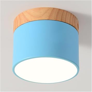 LED Downlight Dimmable 5W 7W 9W 12W 15W Wood Grain Modern LED Surface Mounted Ceiling Light Spotlight Interior Decoration Light 7WDimmableWarmWhite Blue