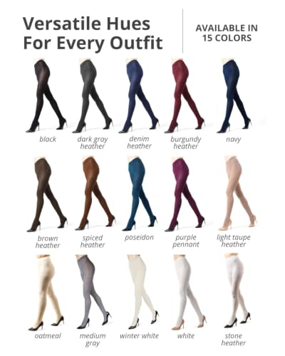 Image of MeMoi Brooklyn Flat Knit Sweater Tights for Women, Cotton Blend XS-6X