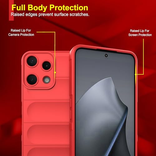 Image of Zapcase Back Case Cover for Nothing Phone 3a Lite | Compatible for Nothing Phone 3a Lite Back Cover | Liquid Silicon Magic Case for with Camera Protection | Red