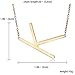 Women's Classic Stainless Steel Big Letter Necklace Initial Chain Script Pendant Name Necklace Sideways Large Initial Necklace for Women Gift(Gold Letters A-Z Available) (Gold Y) (Gold K)