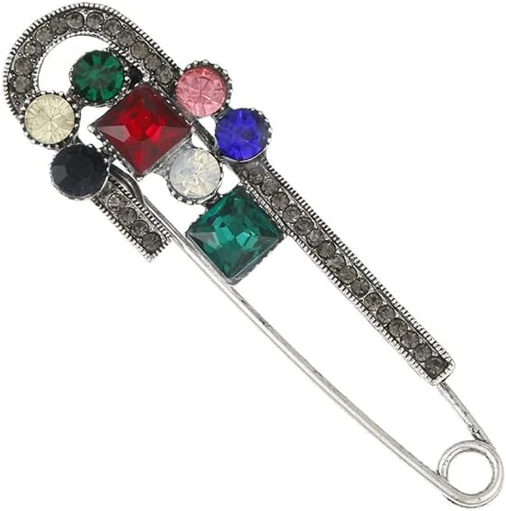 82×23mm 20pcs Large Safety Pin, Retro Rhinestone Brooch, for DIY Clothes Decoration Cardigan Shaw l
