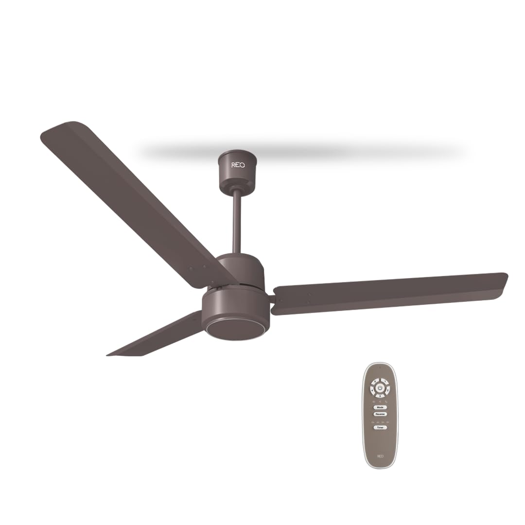 Havells REO BLDC 1200MM 5 Star Rated Ceiling Fan| Air Flow: 220 CMM| Speed: 350 RPM|Watt: 33W| Reverse Rotation Mode| Timer Setting| 2 Year Door Step Warranty By Manufacturer (Unnovate, Stone Grey)