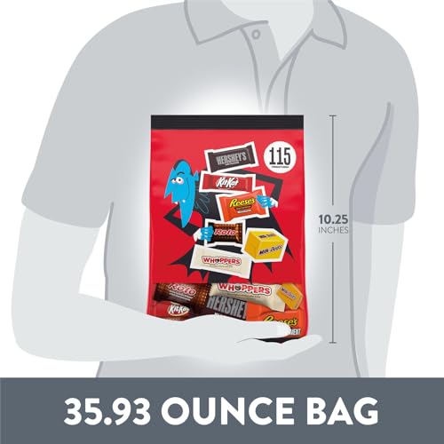 Hershey Miniatures Assorted Flavored, Halloween Candy Bulk Bag, 35.93 oz (115 Pieces)