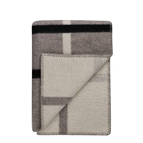 RØROS TWEED - Knut - Wolldecke aus norwegischer Lammwolle - Design von Hallgeir Homstvedt - Deckenmaße: 135 x 210 cm (5455 - Dove Grey, 135 x 200 cm)
