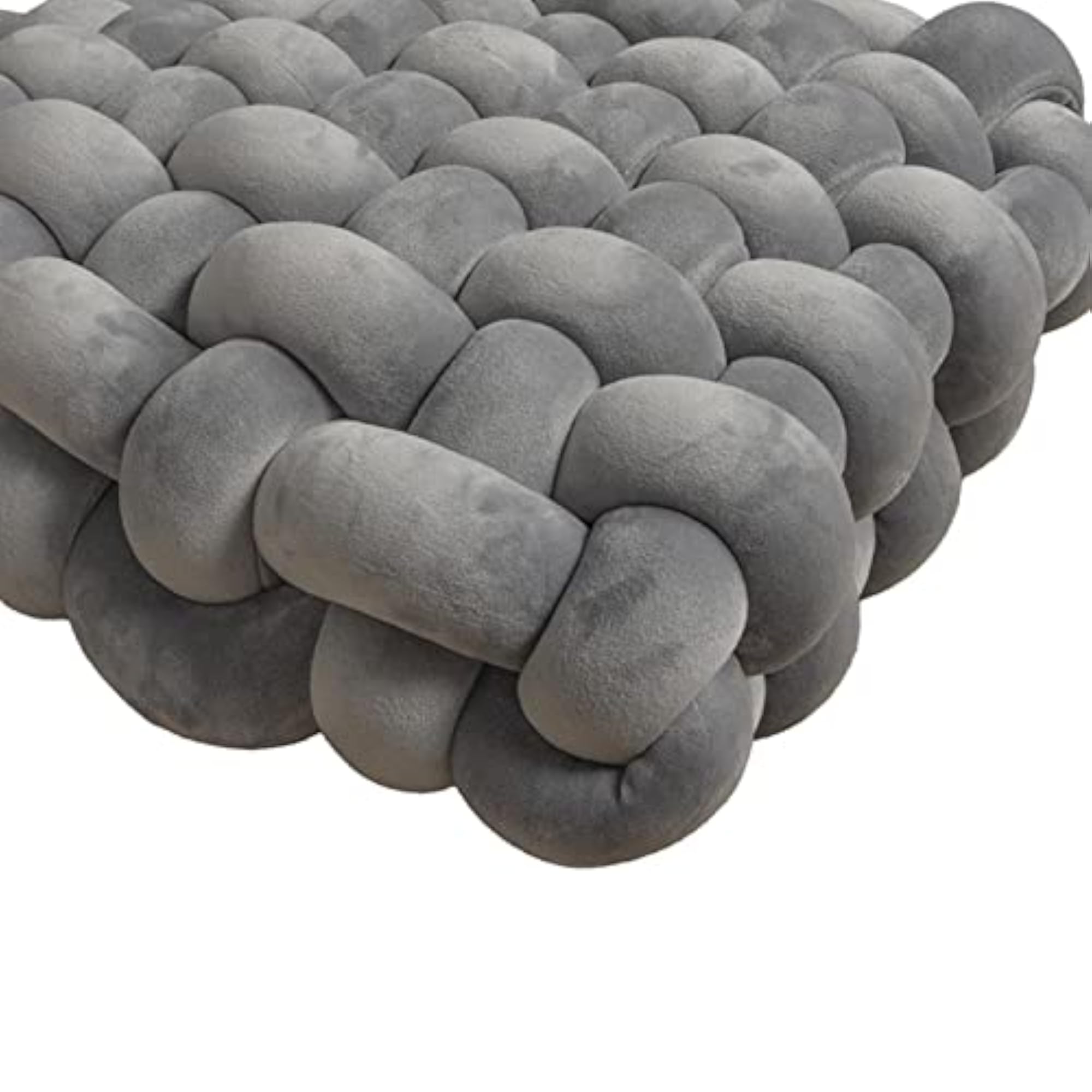 Knot Pillow for Desktop, Soft Decorative Throw Cushion Light Gray