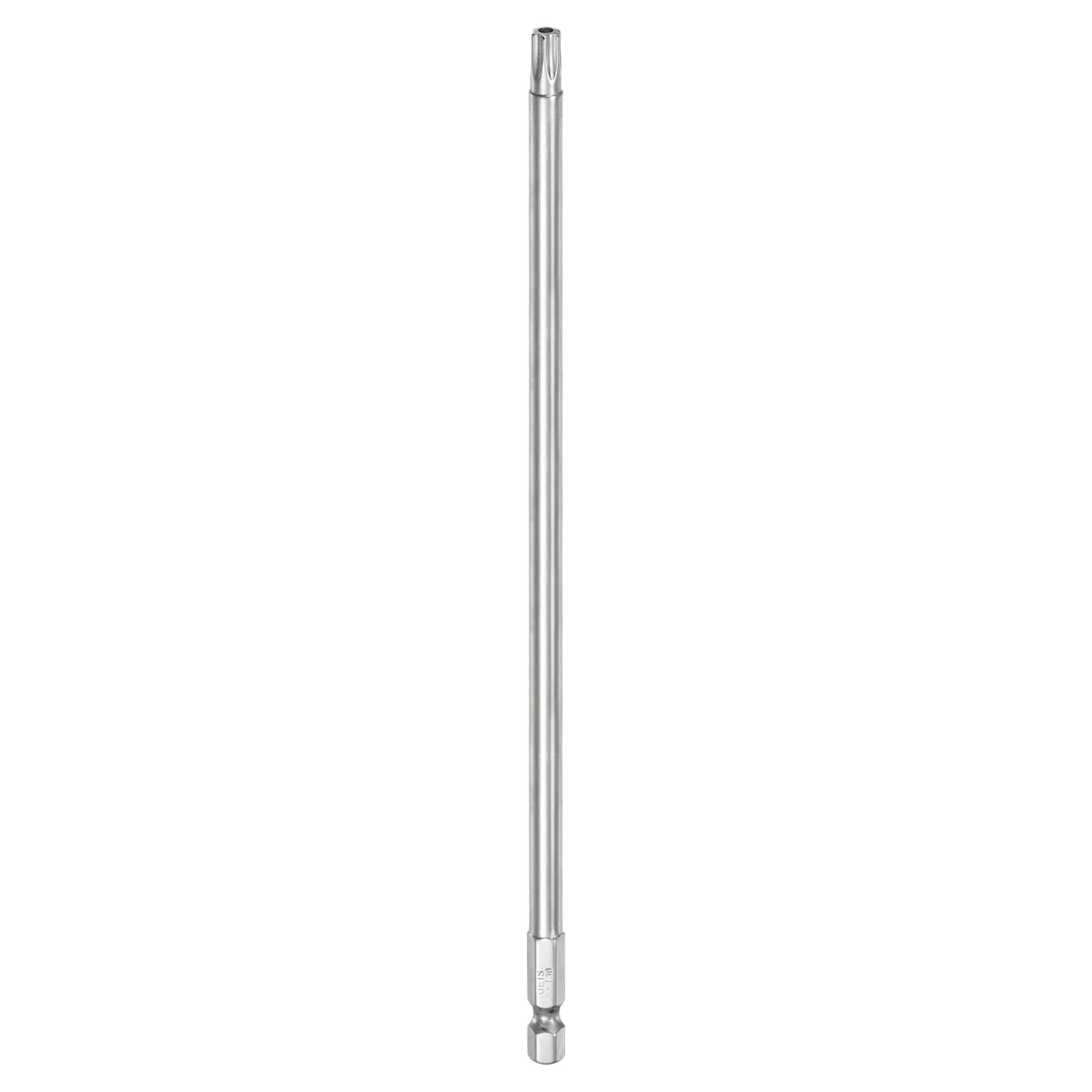 HARFINGTON 1pcs T30 Security Torx Bit 1/4" Hex Shank 8" Long S2 Steel Magnetic Tamper Resistant Star Bits Screwdriver Torx Head with Hole for Driver Drill Bits Remove Fastening Screws