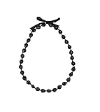 SCRDPRAD Colorful Class of 2025 Graduation Lei Kukui Nuts Lei Necklace Chunky Black Beaded Hawaiian Bow Necklace Imitation Kukui Nuts Necklace Graduation Gift Jewelry for Students Teacher-Black