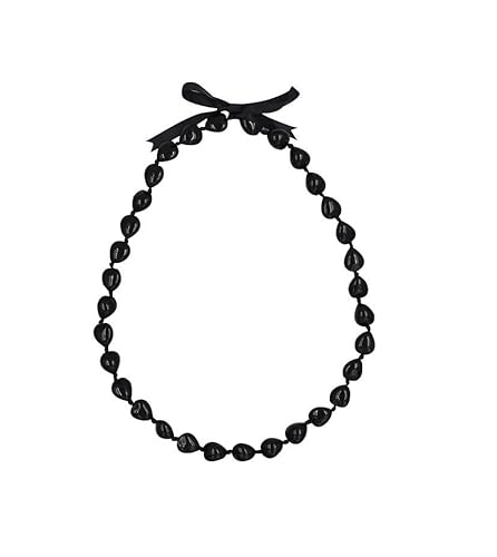 SCRDPRAD Colorful Class of 2025 Graduation Lei Kukui Nuts Lei Necklace Chunky Black Beaded Hawaiian Bow Necklace Imitation Kukui Nuts Necklace Graduation Gift Jewelry for Students Teacher-Black
