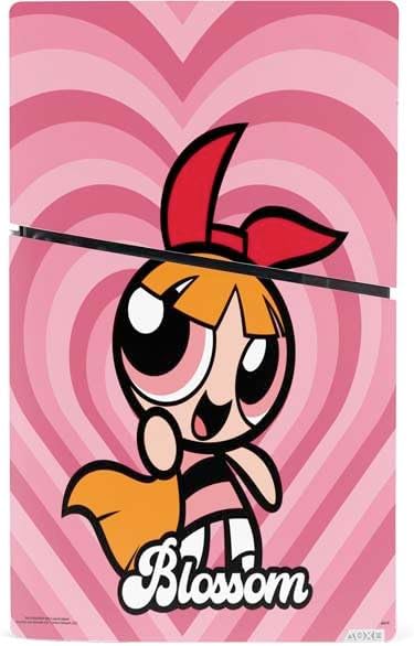 Skinit Decal Gaming Skin Compatible with PS5 Slim Digital Edition Console - Officially Licensed Cartoon Network Powerpuff Girls Blossom Pink Hearts Design Pink - PWRPFF10 image 3 of 4 B0CQMVJ27Y