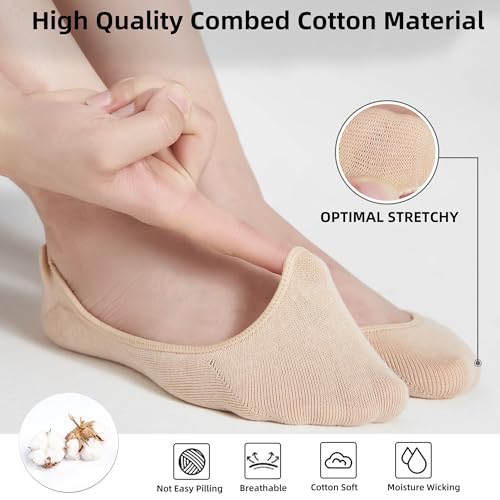 ATBITER No Show Socks Womens Flats, 4 to 8 Pairs Non Slip Invisible Ultra Low Cut Liner Footies Socks for Loafer Boat4
