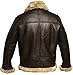 NM-Fashions RAF Aviator Brown Bomber Shearling Real Sheepskin Leather Flight Jacket