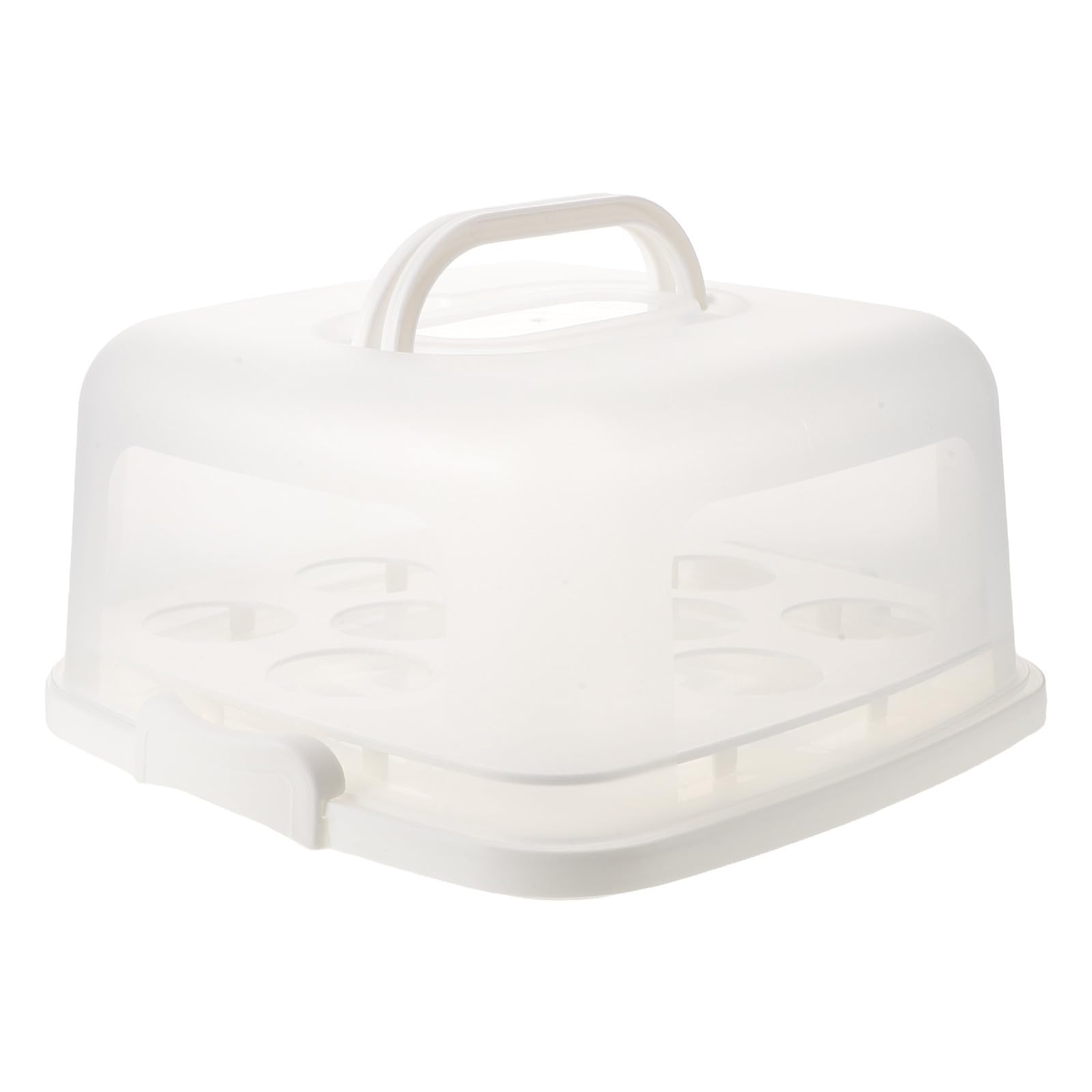 Gadpiparty Caja para Guardar Pasteles con Asa y Tapa Hermética de Blanco, con Compartimento para 10 Cupcakes Adecuado para Viajes y Fiestas Camper