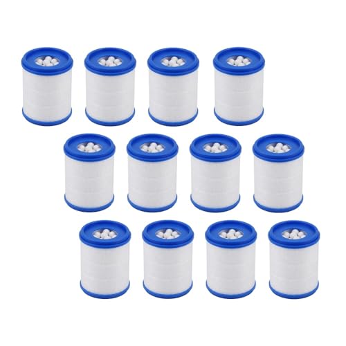 12 Pcs PP Cotton Filter, Water Filtration Cartridge PP Cotton and Calcium Sulfite Ball Double, Cartridge Replacement