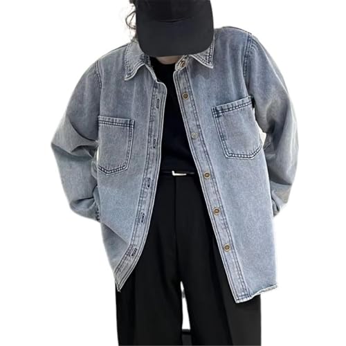 Manteau femme décontracté en jean bleu clair 008 avec manches longues