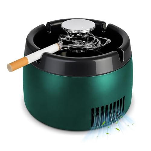 Smokeless Ashtray 2 in 1 Air Purifier Ashtray Smoke Removing Ash Tray Portable Smokeless Ashtrays...