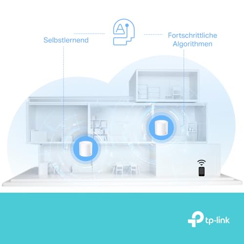 TP-Link Deco X1500 Mesh WLAN Set (2 Pack), Wi-Fi 6 AX1500 Dual Band Router & Repeater, 2X Gigabit Ports für Jede Einheit, empfohlen für Häuser mit 3-4 Schlafzimmern, Umfassender Jugendschutz, WPA3