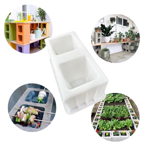 MWYZGmold Concrete Hollow Brick Mold - 18.11 x 7.87 x 7.87 inch Cement Brick Mold for DIY Garden Wall, Constructing Garden Borders, Flower beds,Fence Walls and Landscaping Decorations (Type1)