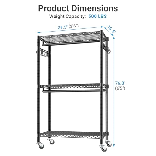 Image of VIPEK R2 Medium Clothes Rack for Hanging Clothes Rolling Portable Closet