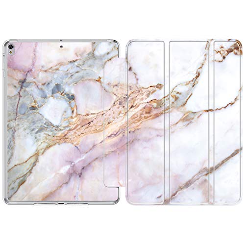 iPad Pro 10.5 case 2017,New iPad Air 10.5 Case [3rd Gen] 2019,DEENAKIN Slim Lightweight Smart Shell Stand Cover Fit Apple iPad 10.5, Pink Purple Marble Design for Women Girls [Auto Wake/Sleep]