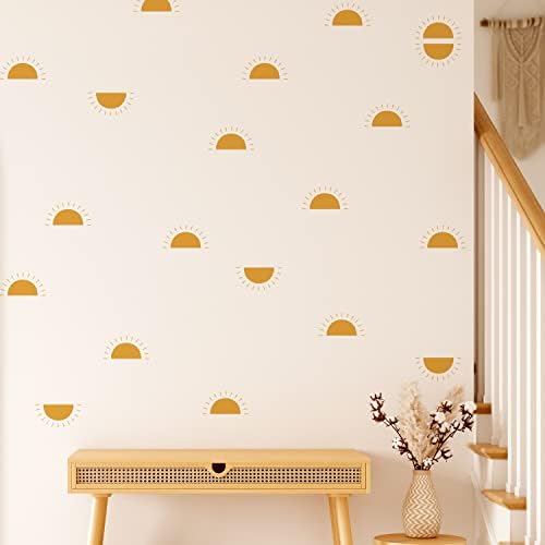 funlife Boho Flowers Wall Decal, Peel and Stick Wall Stickers, Transparent PVC Kids Wall Art Decor for Revamping Nursery Bedroom Playroom