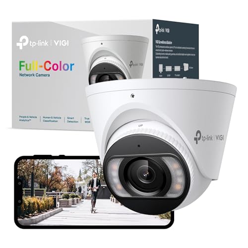 VIGI InSight S445(2.8mm) 4MP Full-Color Turret Network Camera, PoE Support, Super HD CCTV Camera, People & Vehicle Analytics, Human & Vehicle Classification, Active Defence and Two-Way Audio