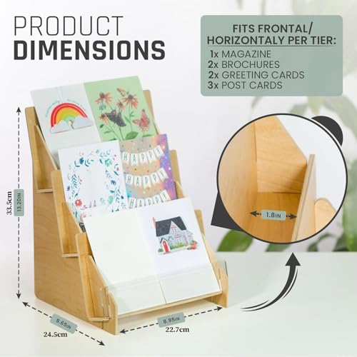 Support pour cartes à collectionner en bois : triple exposition stable - 6