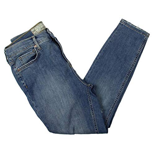 Jean skinny crop Free People en denim clair à genoux déchirés