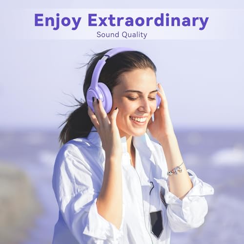 Image of BERIBES Bluetooth Headphones Over Ear, 65H Playtime and 6 EQ Music Modes Wireless Headphones with Microphone, HiFi Stereo Foldable Lightweight Headsets, Deep Bass for Home Office Cellphone PC Ect.