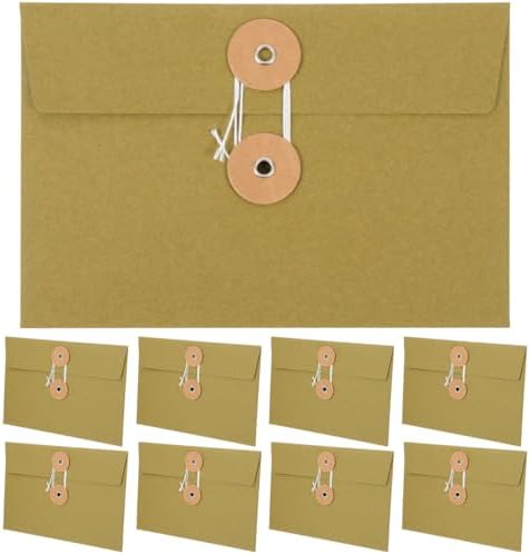 Amazon.com : 40 Pcs Kraft Paper Envelopes with String Tie Closure ...