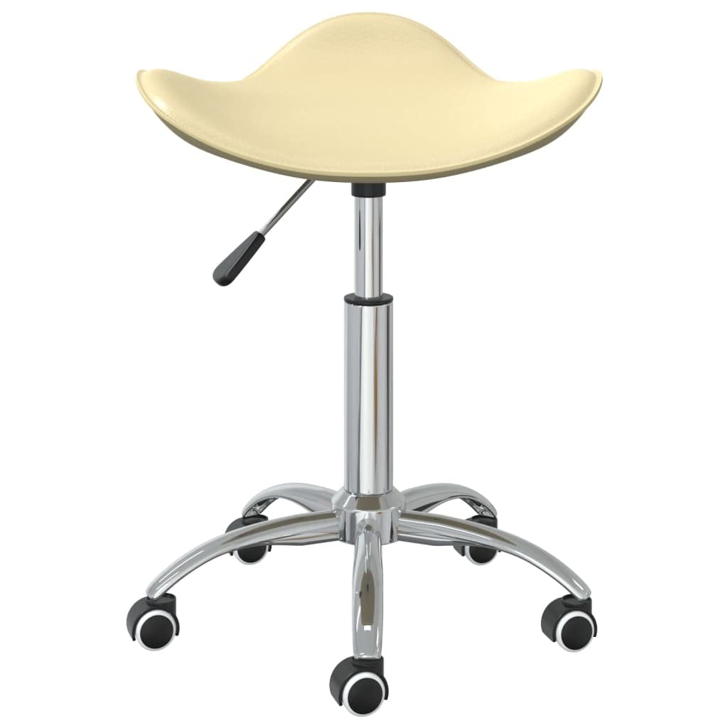 Bürostuhl Creme Kunstleder Höhenverstellbar Drehbar mit 5 Rollen und Kunstlederbezug für maximalen Sitzkomfort und Mobilität Ergonomie Büromöbel