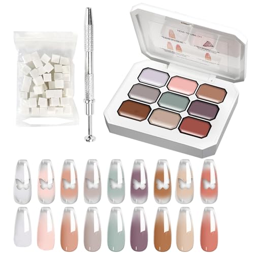 Esmalte De Uñas En Gel | 9 Colores De Esmalte En Gel Para Decoración,Esmalte Degradado Con Pinza Metálica Para Salón Y Hogar