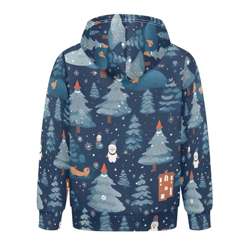 Kids Hoodies Sweaters Christmas Xmas Santa Claus Hooded Sweatshirts with Big Pockets for Boys Girls B04003652