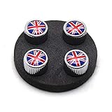 YaaGoo for Mini Cooper Tires Rim 4pcs Valve Caps Case Decor Cover (Silver UJ)