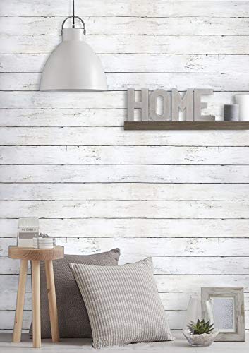 39.37 Ft X17.7 In White Wood Wallpaper Wood Peel And Stick Wallpaper White Wallpaper Removable Vintage Wood Plank Wallpaper Self Adhesive Decorative Wall Covering Vinyl Film Roll #TOP2