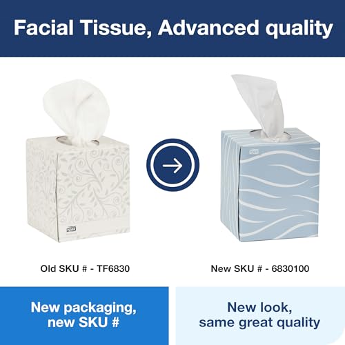 Image of Tork Soft Facial Tissue Cube Box White, Advanced, 2-Ply, 36 x 86 Sheets, 6830100