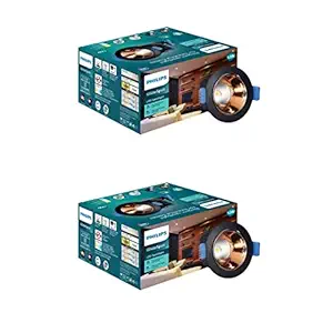 PHILIPS 12 Watt Rose Gold Reflector LED Ceiling COB Round Spot Light with Adjustable Tilt | Cut out: 82mm | Natural White, Pack of 2 (Glide Spot)