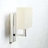 Handgefertigt Presidio Wandleuchte vernickelt, Schirm Creme