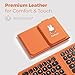Miffy Triple-Fold Bluetooth Keyboard - Magnetic Fold Design with Integrated Touchpad & Numeric Keypad, Bluetooth 5.0 (3 Devices), Rechargeable 5.6mm Slim, Premium Leather - Orange