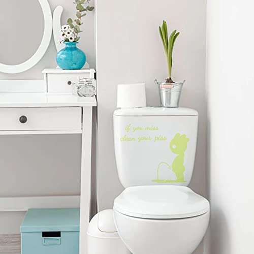 Luminous Villain Toilet Stickers, Clean Your Piss Funny Decals, Glow In The Dark Vinyl Wall Art Sign Decor, Removable Toilet Seat Quote Murals For Toilet Wc Restroom Door Seat Bathroom Decoration #TOP1
