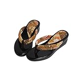 [ハセガワ] 普段着や浴衣にも似合う 和柄サンダル 歩きやすい ウレタンソール 日本製 ブラウン Mサイズ