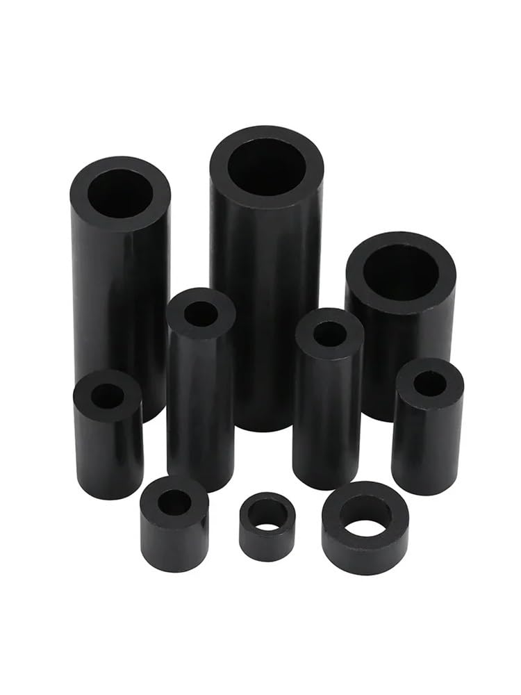 Arandelas Arandelas surtidas (10/20 unidades, M8, M10, M12), negras, sin rosca, espaciador de nailon hueco, redondo, junta de separación hueca, arandelas de fijación for placa PCB, diámetro interior d