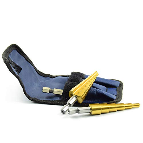 Step Drill Bit- 3 Pcs Step Drill Bits For Metal, Stepped Drill Bit Set For Plastic, Wood, Sheet Metal #TOP6